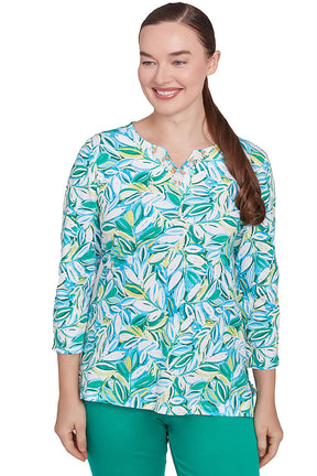 Paradise Cove Tossed Leaves Top