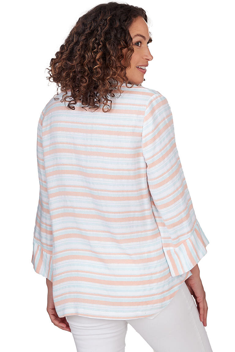 Spring Breeze Striped Ruched Shirt