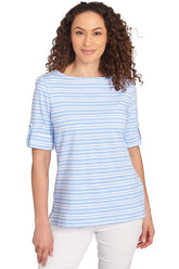 Prints Charming Striped Boatneck Top