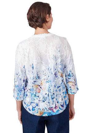 In Full Bloom Butterfly Burnout Top