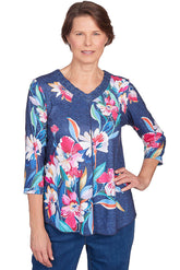 In Full Bloom Shirred Neck Tunic