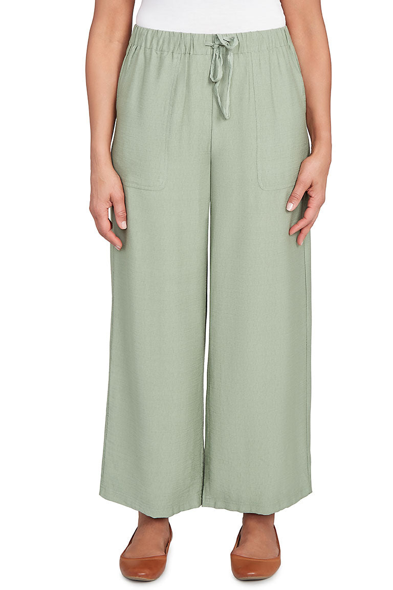 Stripe Right Drawstring Wide Leg Pant