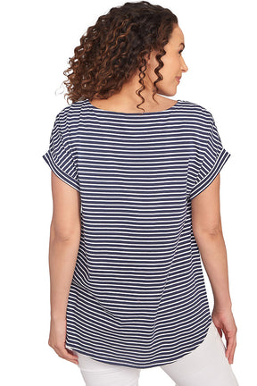 Stripe Right Floral Short Sleeve Top