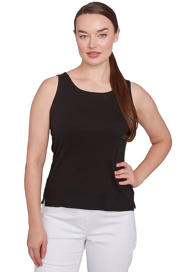 Solid Rib Knit Sleeveless Tank