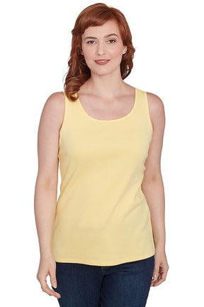 Solid Rib Knit Sleeveless Tank
