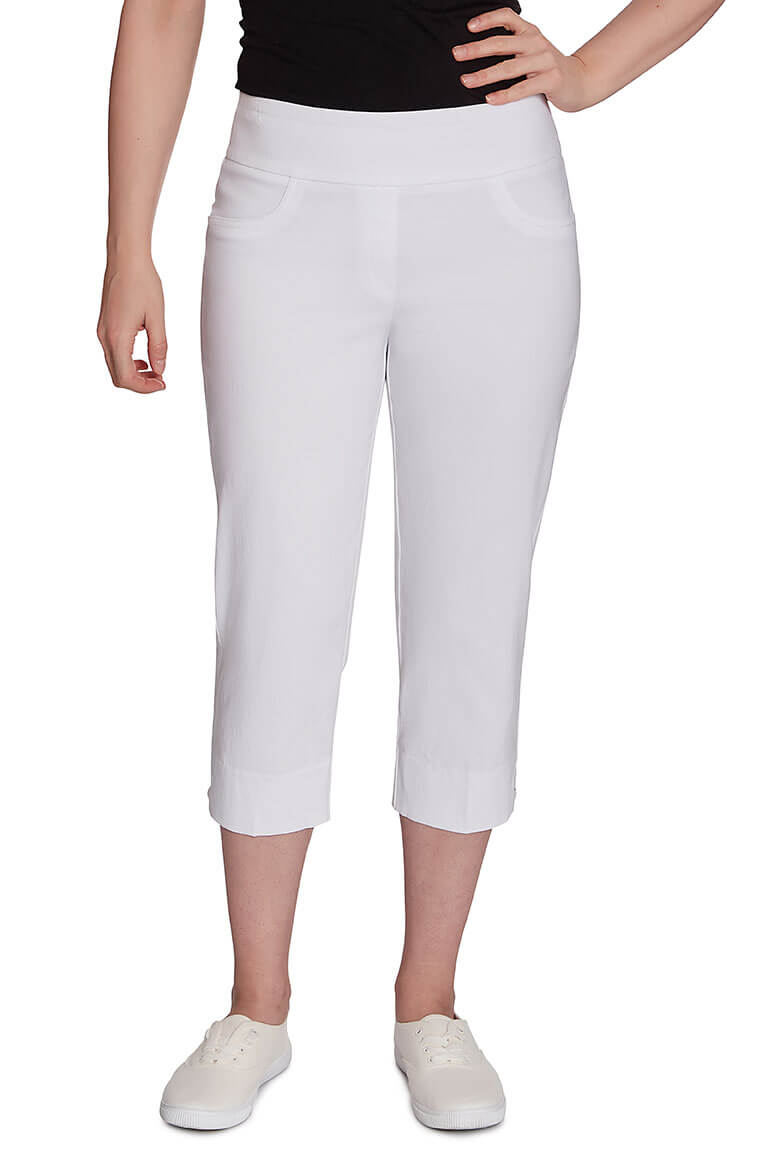 Pull-On Lattice Hem Capri Pant