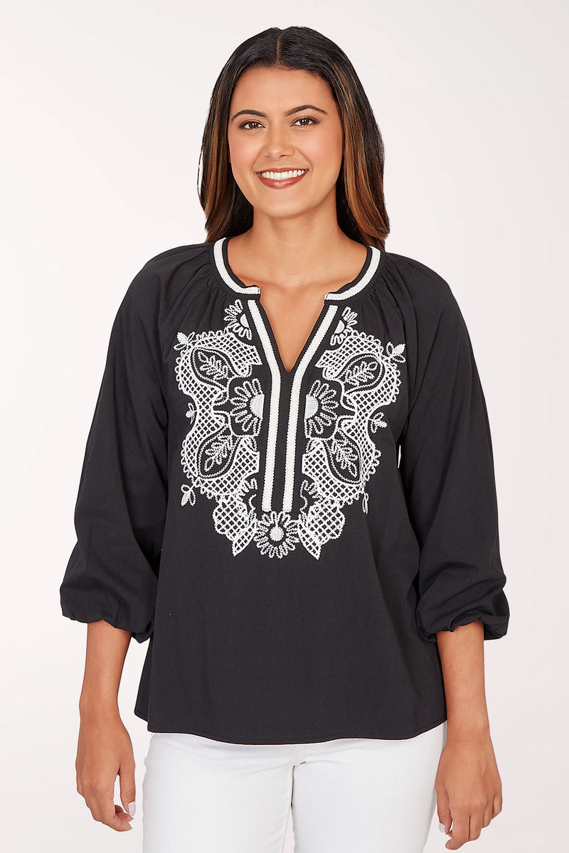 Petite Sunset Blvd Embroidered Blouse | Ruby Rd.