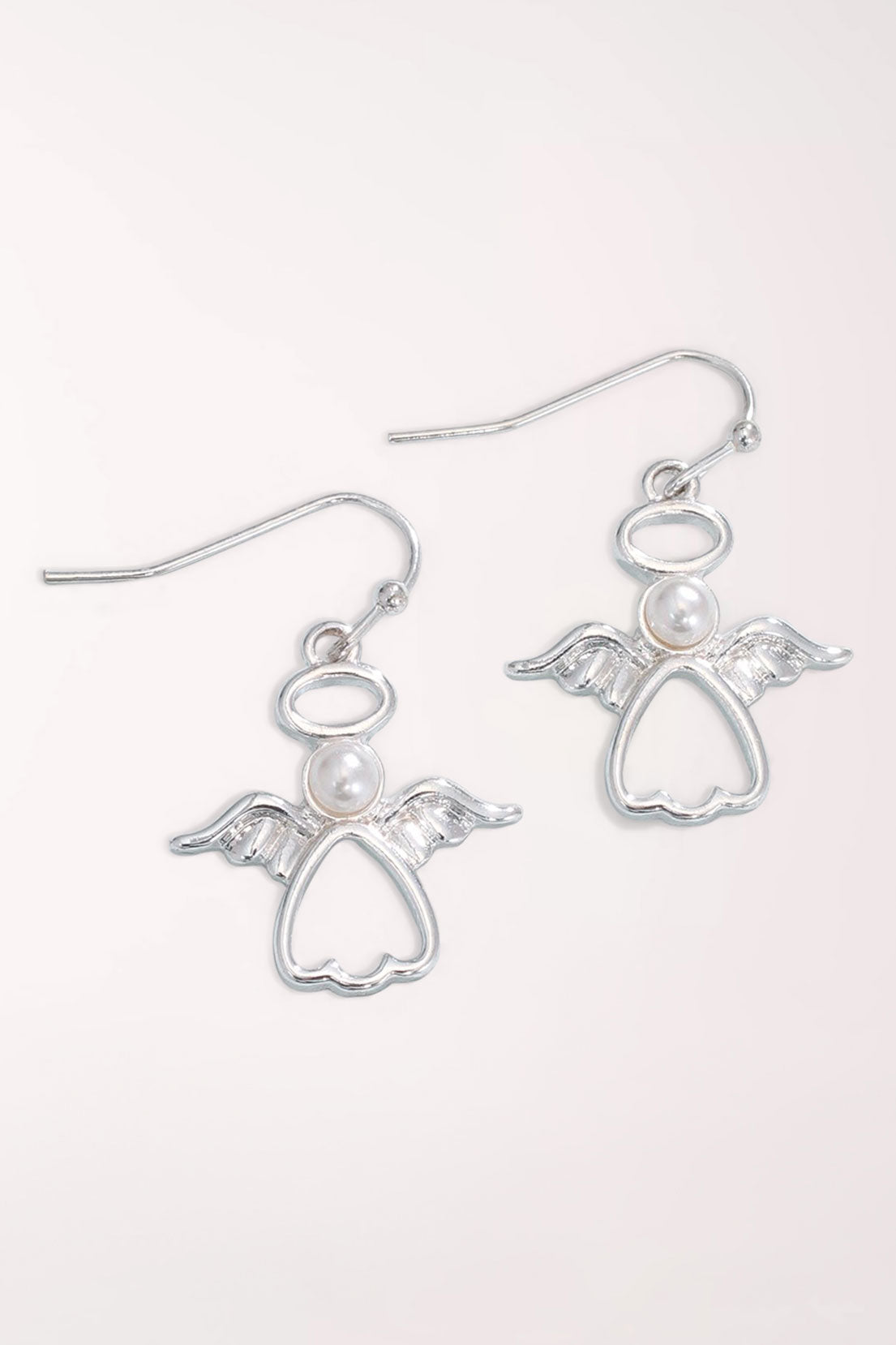 Pearl Accented Angel Earrings