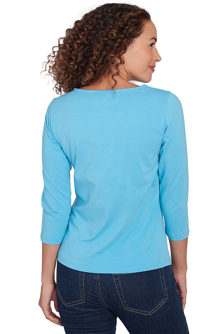 Petite It Had To Be Blue Strap Neck Top