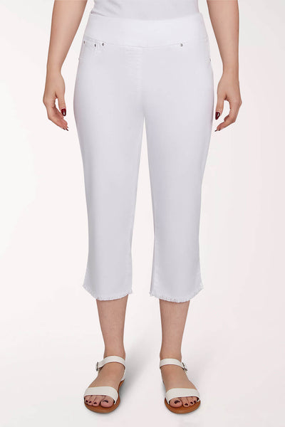 Tencel-Blend Frayed Capri Pant | Ruby Rd.