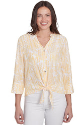 Marigold Making Waves Hibiscus Gauze Shirt