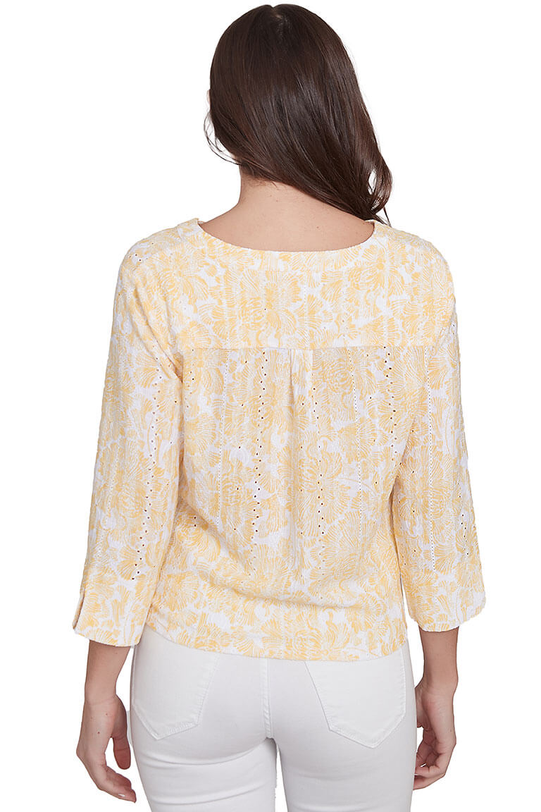 Marigold Making Waves Hibiscus Gauze Shirt