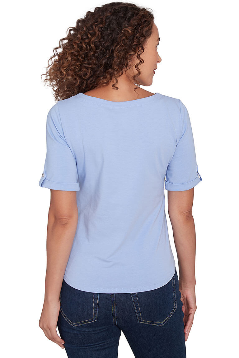 Making Waves Solid Notch Neck Top