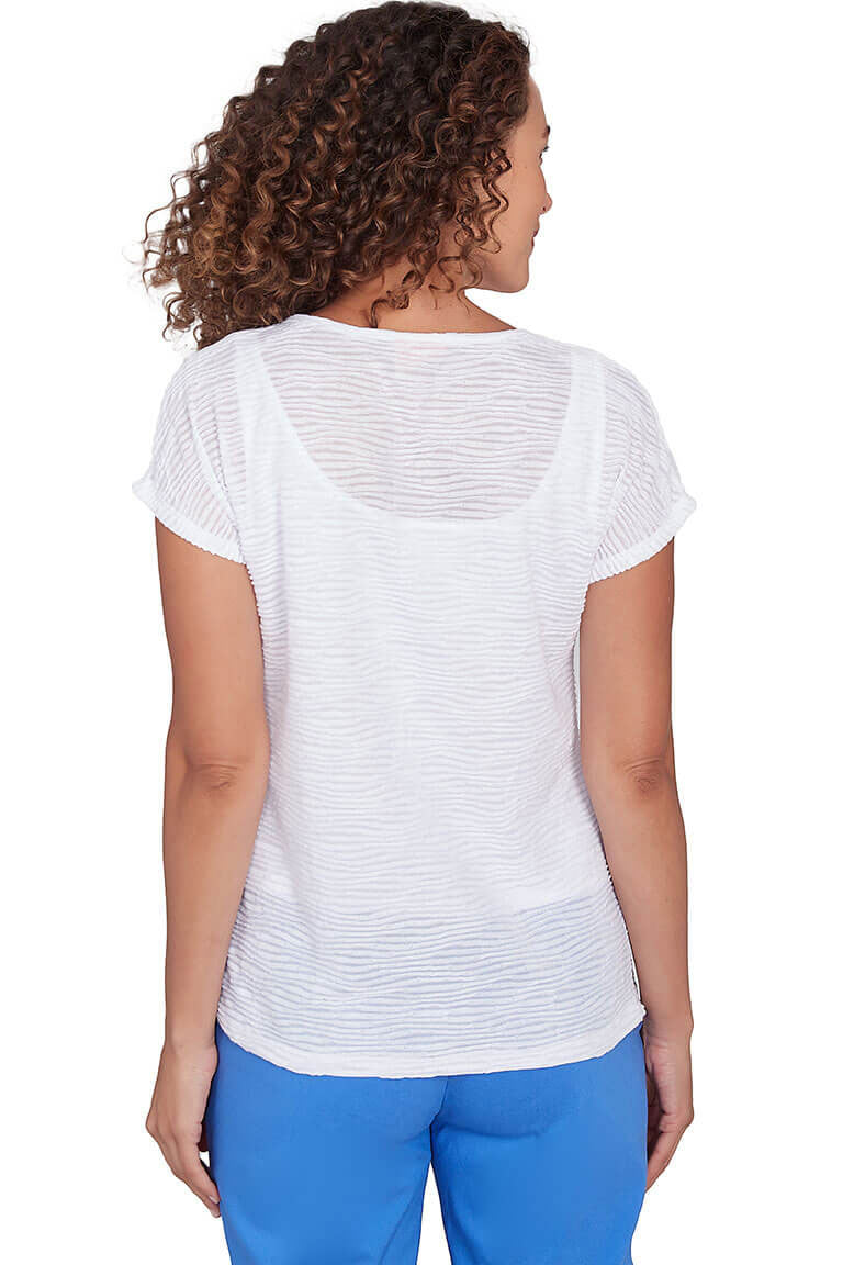 Making Waves Studded Ring Neck Top