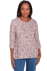 Petite Free Spirit Diagonal Space-Dye Top