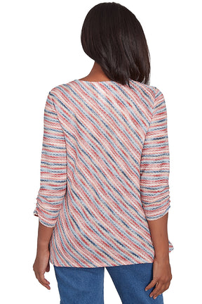 Petite Free Spirit Diagonal Space-Dye Top