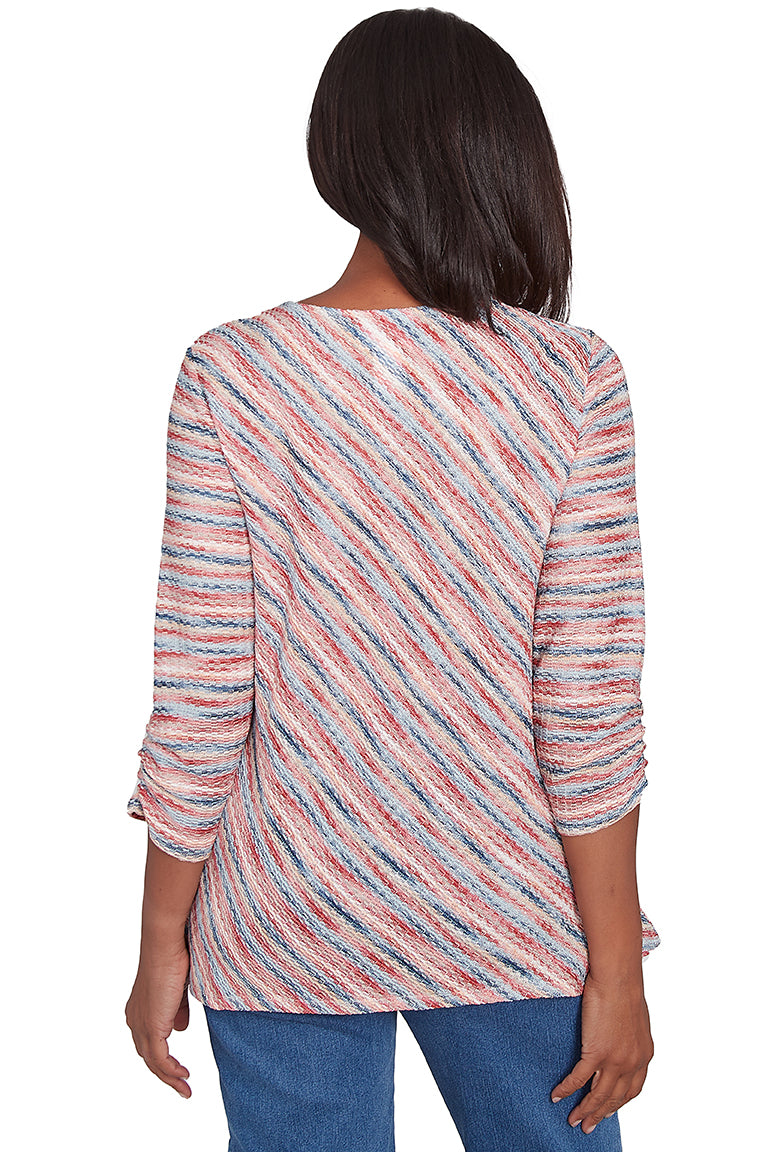 Petite Free Spirit Diagonal Space-Dye Top