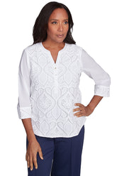 Nantucket Damask Lace Blouse