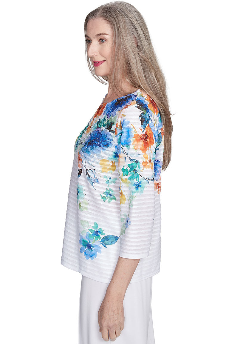 Nantucket Watercolor Ribbed Top