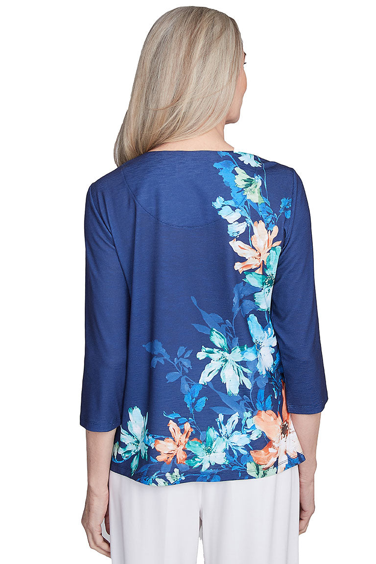 Petite Nantucket Lilies Beaded Neck Top