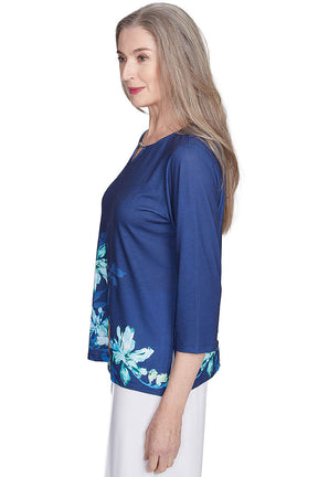 Petite Nantucket Lilies Beaded Neck Top
