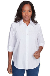 Flower Power Pearl Studded Shirt