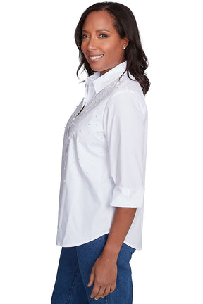 Flower Power Pearl Studded Shirt