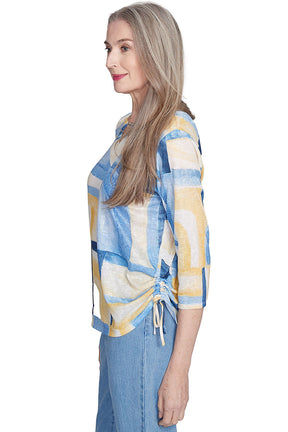 Petite Flower Power Watercolor Patchwork Top
