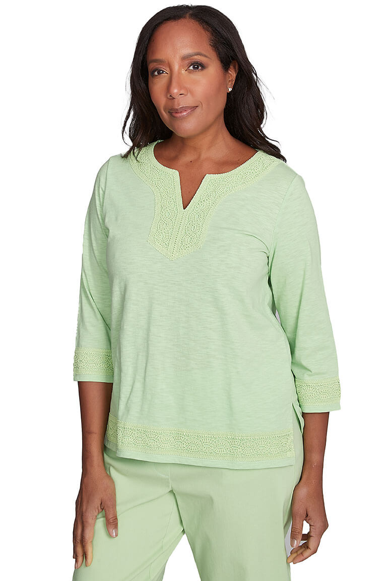 Parrot Cay Lace Trim Top