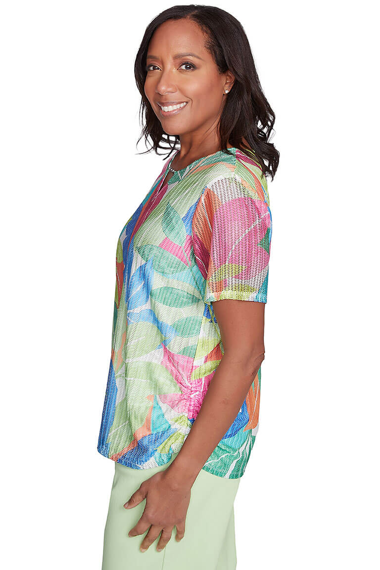 Parrot Cay Tropical Mesh Top