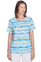 Parrot Cay Jewel Pleated Neck Tee