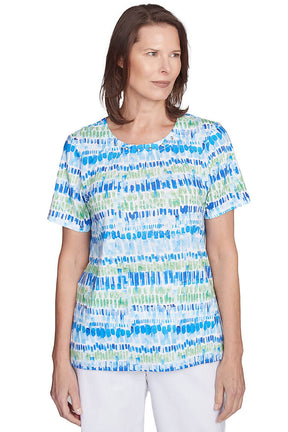 Parrot Cay Jewel Pleated Neck Tee