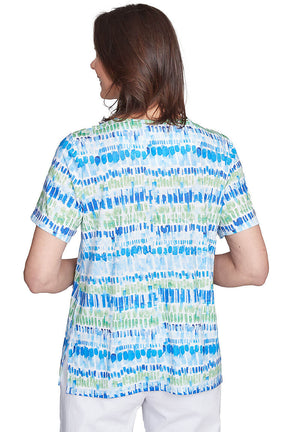 Petite Parrot Cay Jewel Pleated Neck Tee