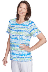 Petite Parrot Cay Jewel Pleated Neck Tee