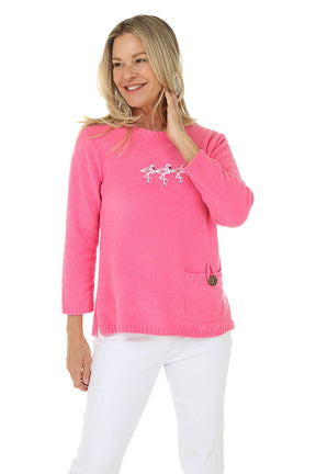 Chenille Flamingo Sweater