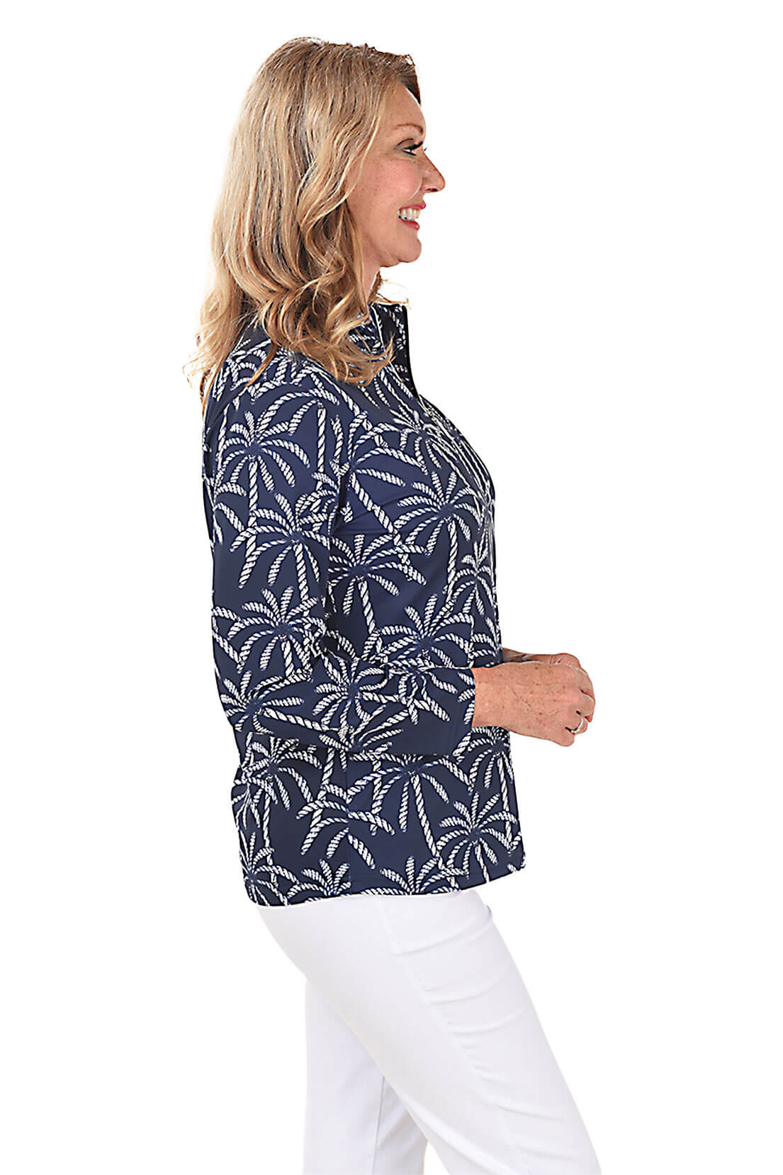 Rope Palms Mock Neck UPF50+ Top