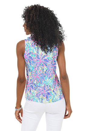 Vibrant Palms UPF50+ Ruffle Sleeveless Top
