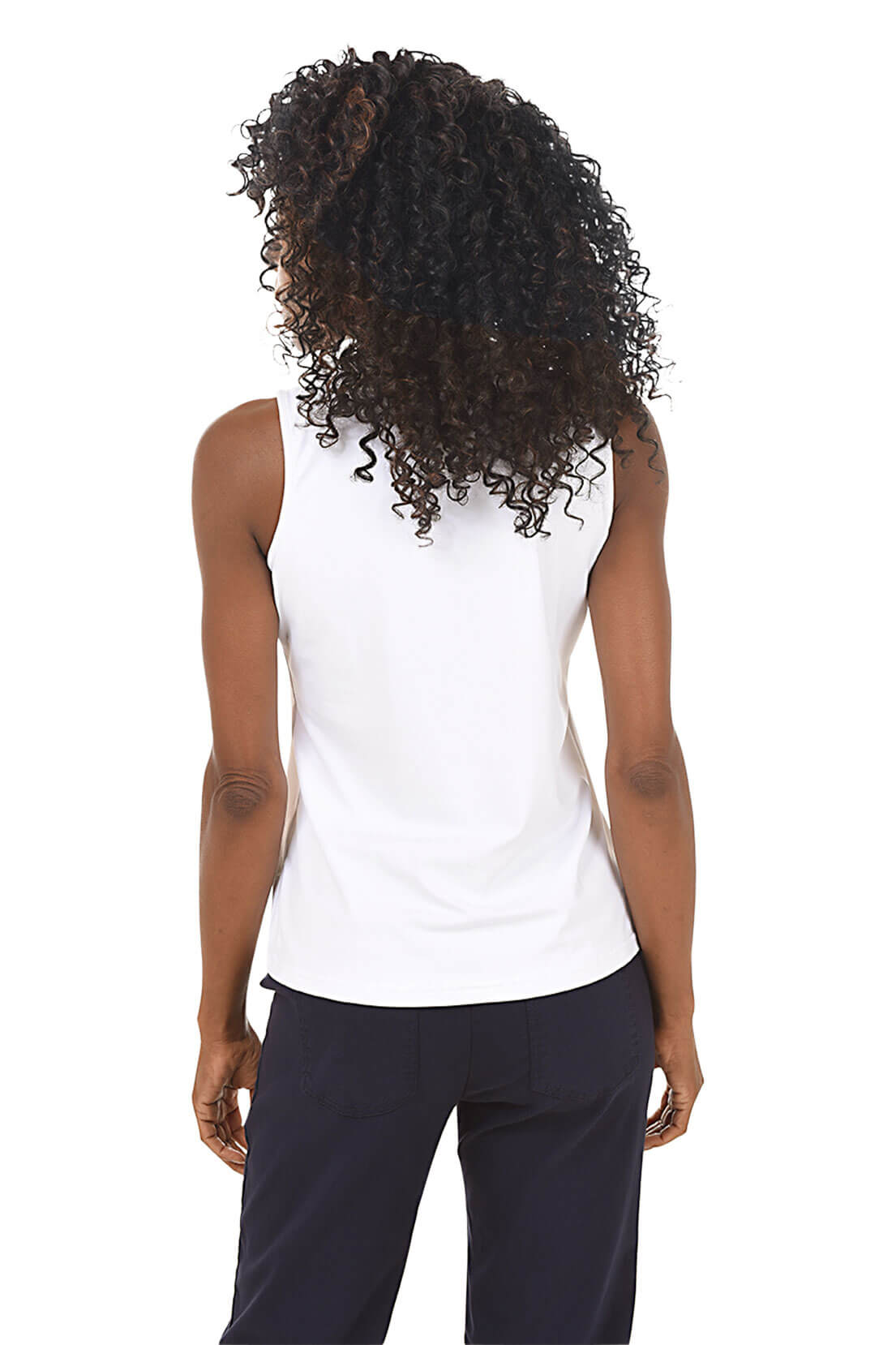 Solid UPF50+ Ruffle Sleeveless Top