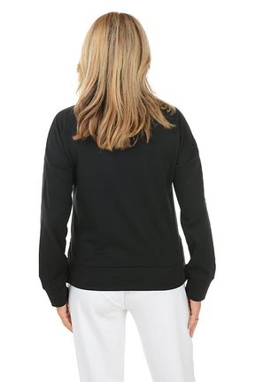 Zip-Neck Dolman Sleeve Scuba Sweatshirt