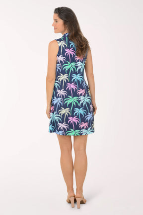 Pastel Palms Cooling UPF50+ Zip Sleeveless Dress