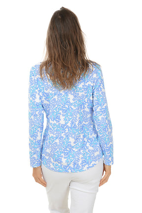 Blue Coral Mock Neck UPF50+ Top