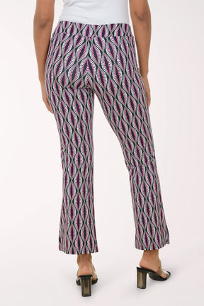 Patterned pants worn by a person on a white background