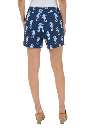 Navy Seahorses UPF50+ Pull-On Short