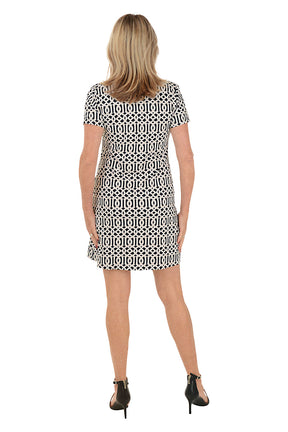 Lattice UPF50+ Short Sleeve Zip Dress