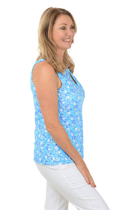 Spring Garden UPF50+ Keyhole Sleeveless Top