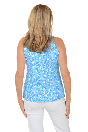 Spring Garden UPF50+ Keyhole Sleeveless Top