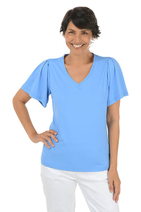 Solid UPF50+ Flutter Sleeve Top