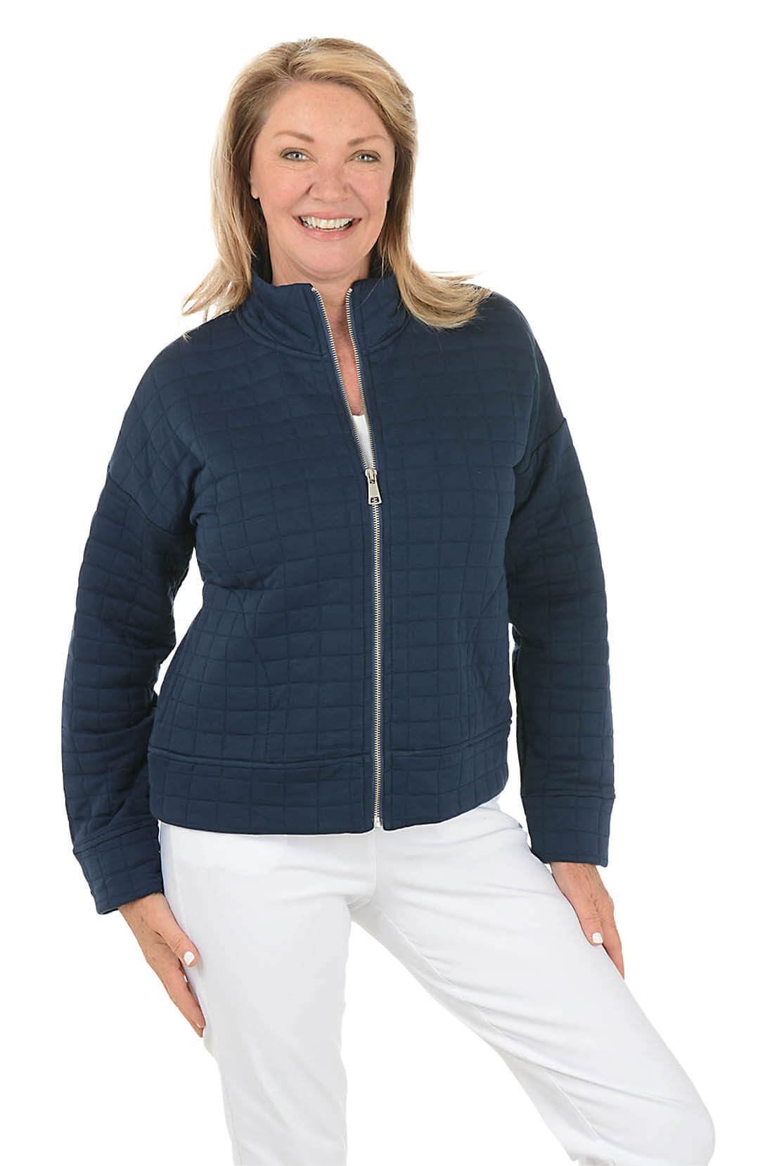 Quilted Knit Zip-Front Jacket | Anthony's Resort Wear