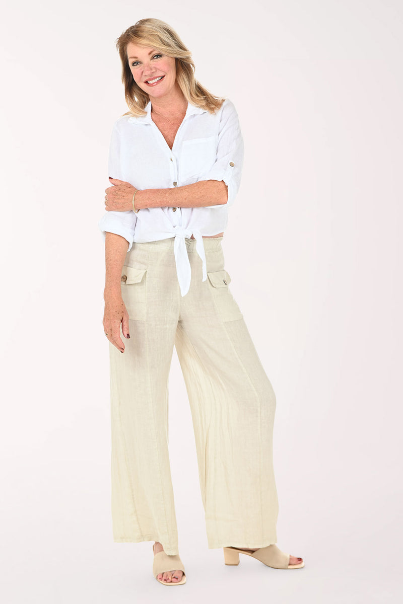 Linen Cargo Lounge Pant | Amorosa
