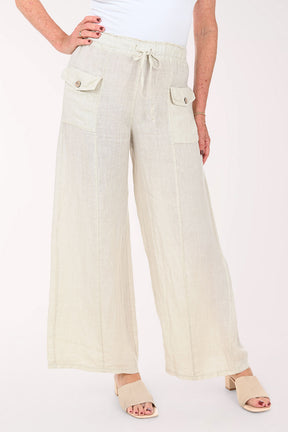 Woman wearing beige pants
